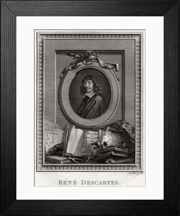 Framed Print : Rene Descartes, 1775. Artist: J Collyer Framed Print : Rene Descartes, 1775. Artist: J Collyer