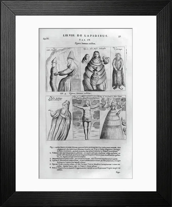 Framed Print : Human figures, 1678. Artist: Athanasius Kircher Framed Print : Human figures, 1678. Artist: Athanasius Kircher