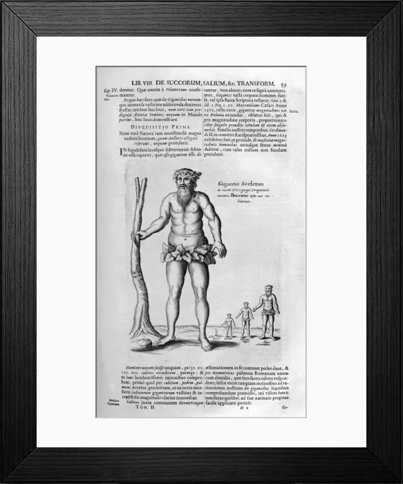 Framed Print : Antediluvian giants, 1678. Artist: Athanasius Kircher
