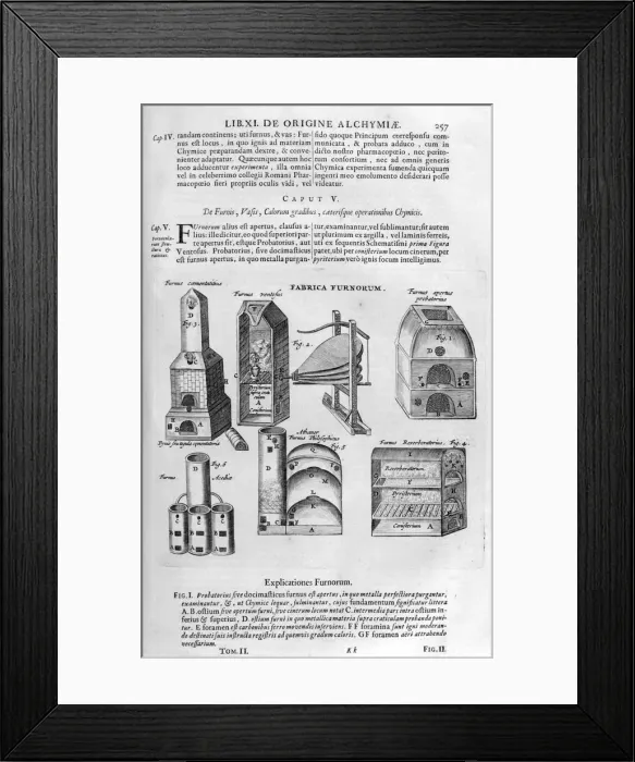 Framed Print : Furnaces, 1678. Artist: Athanasius Kircher Framed Print : Furnaces, 1678. Artist: Athanasius Kircher