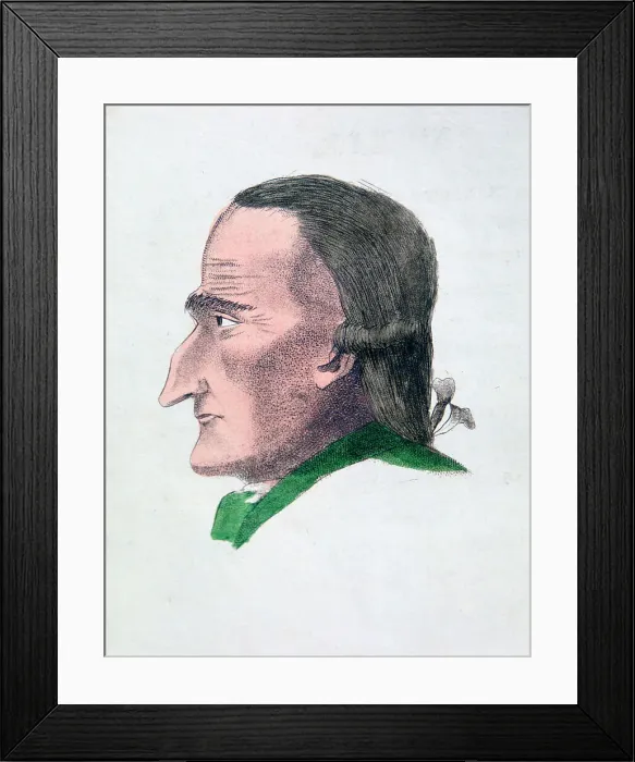 Framed Print : The facial characteristics of a miser, 1808. Artist: Athanasius Kircher Framed Print : The facial characteristics of a miser, 1808. Artist: Athanasius Kircher
