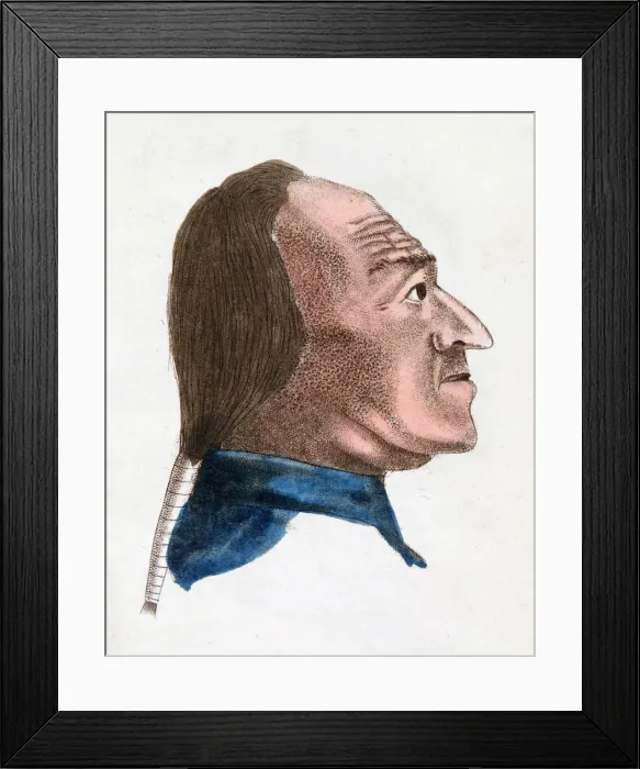 Framed Print : The facial characteristics of a quick tempered person, 1808. Artist: Johann Kaspar Lavater Framed Print : The facial characteristics of a quick tempered person, 1808. Artist: Johann Kaspar Lavater