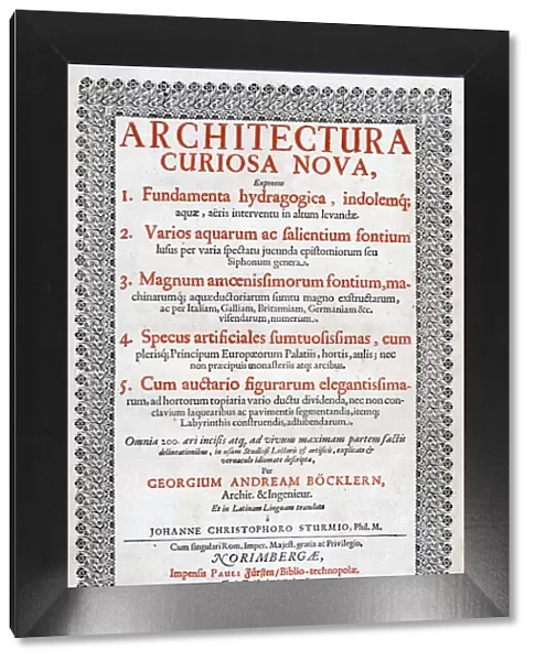 Title page of Architectura Curiosa Nova, 1664. Artist: Georg Andreas Bockler