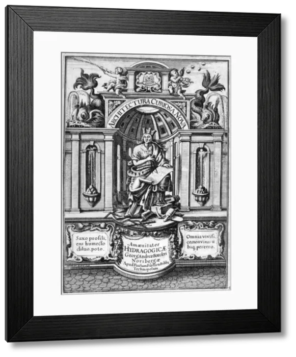 Framed Print : Front page of Architectura Curiosa Nova, 1664. Artist: Georg Andreas Bockler Framed Print : Front page of Architectura Curiosa Nova, 1664. Artist: Georg Andreas Bockler