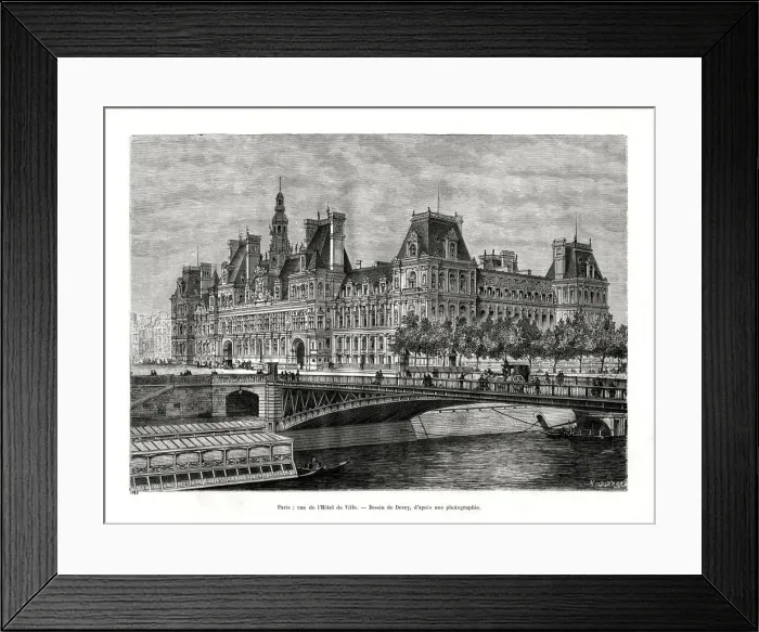 Framed Print : Hotel de Ville, Paris, France, 1886. Artist: Hildibrand Framed Print : Hotel de Ville, Paris, France, 1886. Artist: Hildibrand