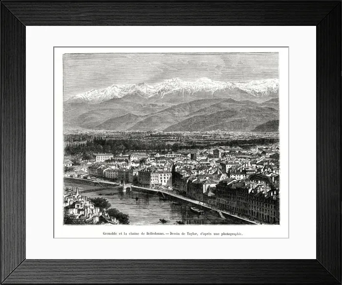 Framed Print : Grenoble from the Belledonne range, France, 1886 Framed Print : Grenoble from the Belledonne range, France, 1886