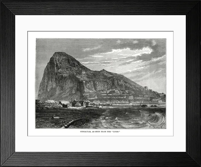 Framed Print : The Rock of Gibraltar, 1879. Artist: T Taylor Framed Print : The Rock of Gibraltar, 1879. Artist: T Taylor