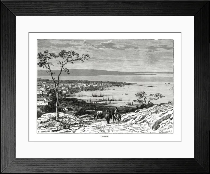 Framed Print : Trieste, Italy, 1879. Artist: Charles Barbant Framed Print : Trieste, Italy, 1879. Artist: Charles Barbant