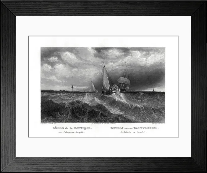 Framed Print : On the coasts of the Baltic, 19th century. Artist: Alex Will Framed Print : On the coasts of the Baltic, 19th century. Artist: Alex Will
