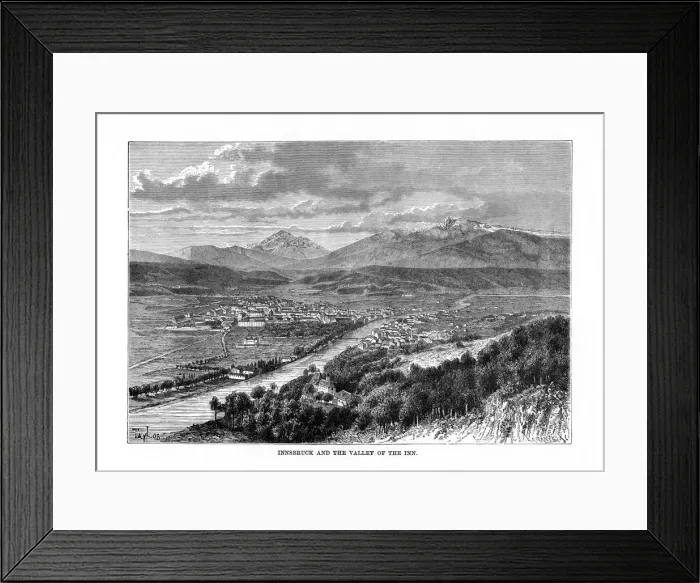 Framed Print : Innsbruck and the Valley of the River Inn, Austria, 1879. Artist: C Laplante Framed Print : Innsbruck and the Valley of the River Inn, Austria, 1879. Artist: C Laplante