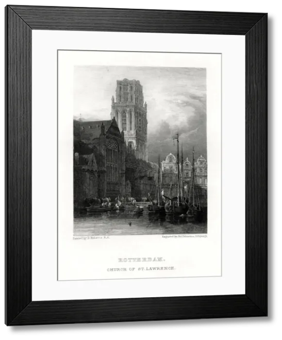 Framed Print : St Lawrences Church, Rotterdam, Netherlands, 19th century. Artist: J & J Johnstone Framed Print : St Lawrences Church, Rotterdam, Netherlands, 19th century. Artist: J & J Johnstone
