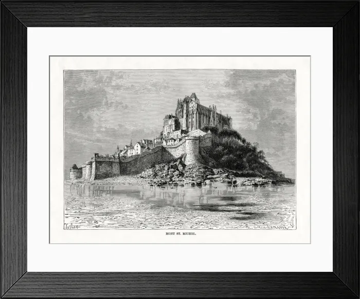 Framed Print : Mont-Saint-Michel, Normandy, France, 1879. Artist: C Laplante Framed Print : Mont-Saint-Michel, Normandy, France, 1879. Artist: C Laplante