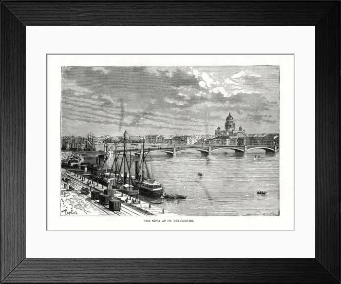 Framed Print : The River Neva, St Petersburg, 1879. Artist: C Laplante Framed Print : The River Neva, St Petersburg, 1879. Artist: C Laplante