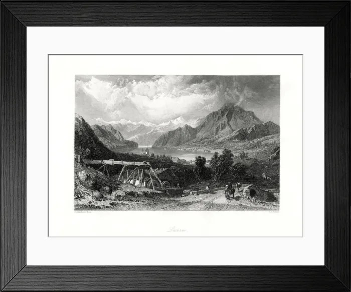 Framed Print : Lucerne, Central Switzerland, 19th century. Artist: John Cousen Framed Print : Lucerne, Central Switzerland, 19th century. Artist: John Cousen