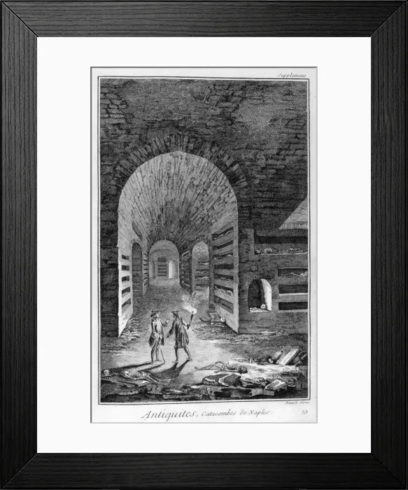 Framed Print : Catacombs of Naples, 1751-1777. Artist: Bernard Framed Print : Catacombs of Naples, 1751-1777. Artist: Bernard