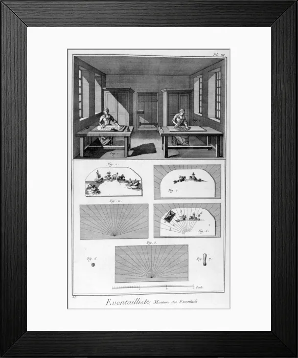 Framed Print : Fan making, 1751-1777 Framed Print : Fan making, 1751-1777