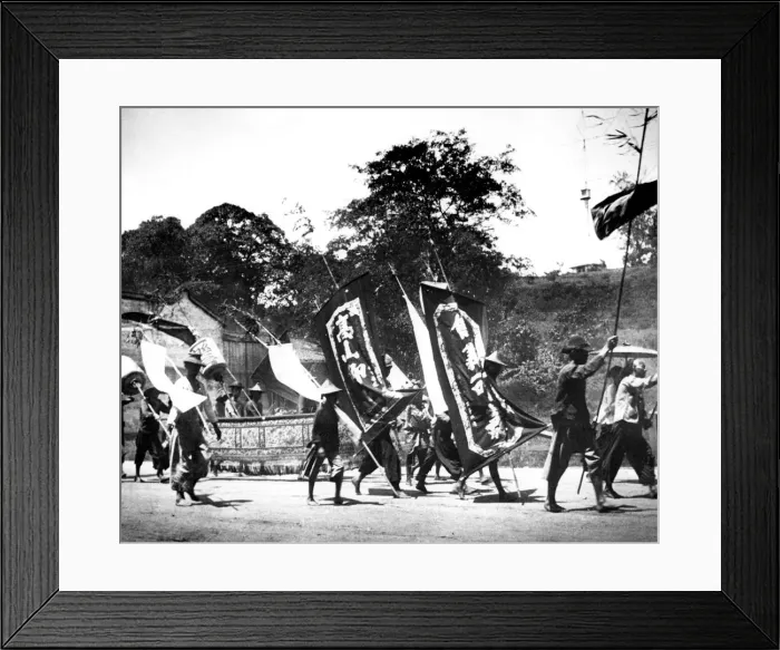 Framed Print : Flag carriers, Singapore, 1900