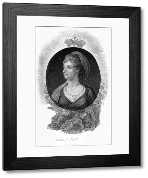 Framed Print : Queen Marie Caroline of Naples, 1807. Artist: V Hood Framed Print : Queen Marie Caroline of Naples, 1807. Artist: V Hood