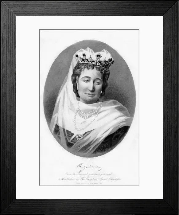Framed Print : Empress Eugenie, Empress Consort of France, mid-late 19th century. Artist: H Gibbs Framed Print : Empress Eugenie, Empress Consort of France, mid-late 19th century. Artist: H Gibbs
