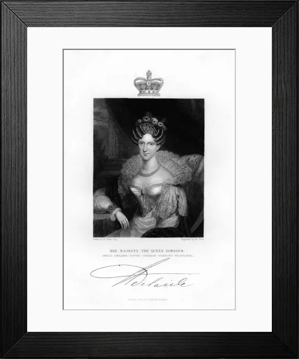 Framed Print : Queen Adelaide, the Queen consort, 19th century. Artist: H Cook Framed Print : Queen Adelaide, the Queen consort, 19th century. Artist: H Cook