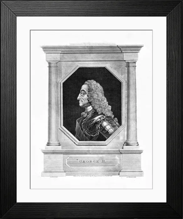 Framed Print : King George II, (1824). Artist: AW Warren Framed Print : King George II, (1824). Artist: AW Warren