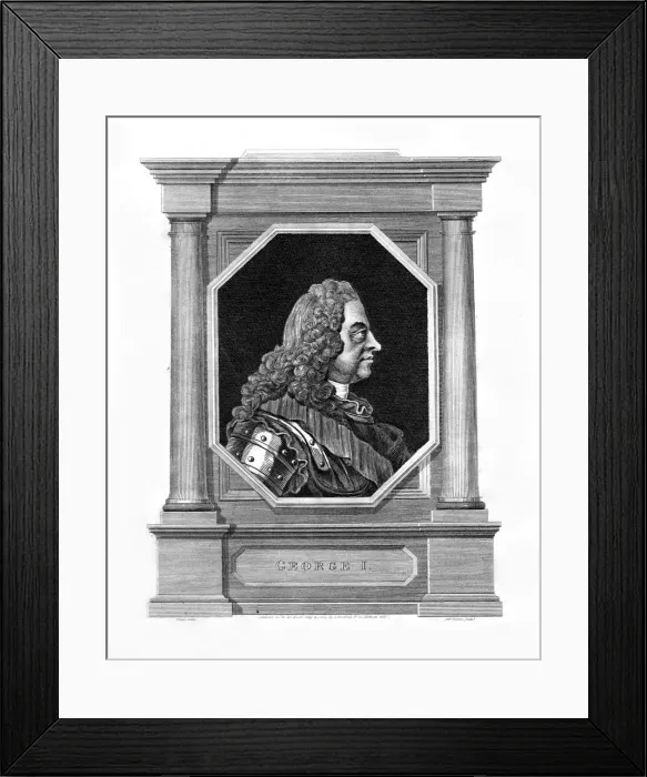 Framed Print : King George I, (19th century). Artist: AW Warren Framed Print : King George I, (19th century). Artist: AW Warren