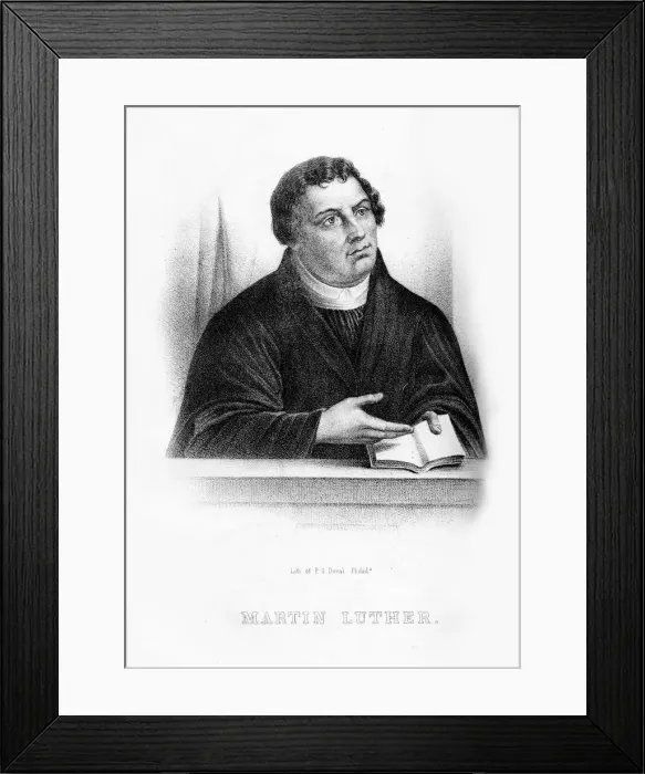 Framed Print : Martin Luther, German theologian, Augustinian monk, and ecclesiastical reformer, (1854) Framed Print : Martin Luther, German theologian, Augustinian monk, and ecclesiastical reformer, (1854)