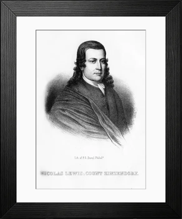 Framed Print : Nikolaus Ludwig von Zinzendorf, German religious and social reformer, (1854) Framed Print : Nikolaus Ludwig von Zinzendorf, German religious and social reformer, (1854)