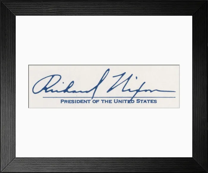 Framed Print : The signature of Richard Milhouse Nixon, 37th President of the United States, 1972. Artist: Richard Nixon Framed Print : The signature of Richard Milhouse Nixon, 37th President of the United States, 1972. Artist: Richard Nixon