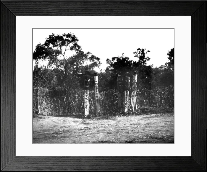 Framed Print : Jangseung, wooden totem poles, Korea, 1900 Framed Print : Jangseung, wooden totem poles, Korea, 1900