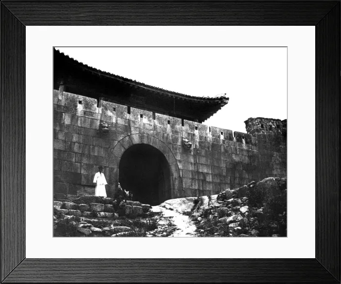 Framed Print : Entrance to a temple, Korea, 1900 Framed Print : Entrance to a temple, Korea, 1900