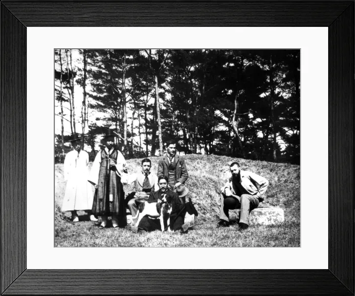Framed Print : Western visitors with locals, Nam San, Korea, 1900 Framed Print : Western visitors with locals, Nam San, Korea, 1900