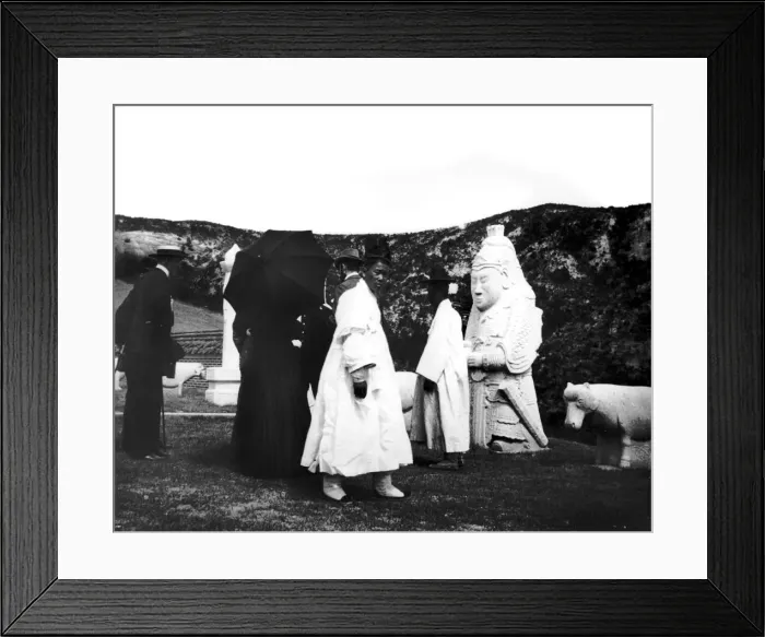 Framed Print : The Emperor of Japan visiting a tomb, Korea, 1900 Framed Print : The Emperor of Japan visiting a tomb, Korea, 1900