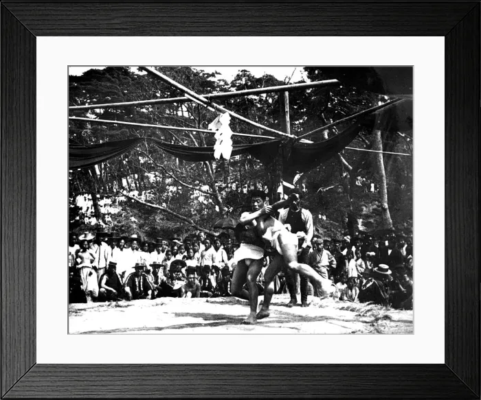 Framed Print : Japanese sumo wrestling, Korea, 1900 Framed Print : Japanese sumo wrestling, Korea, 1900