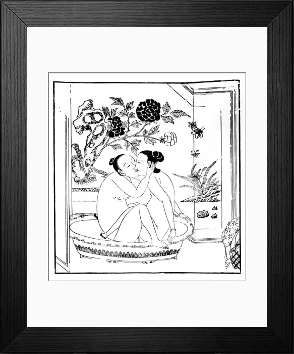 Framed Print : Erotic engraving, Chinese Framed Print : Erotic engraving, Chinese