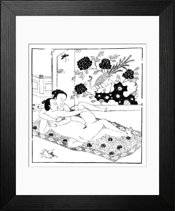 Framed Print : Erotic engraving, Chinese Framed Print : Erotic engraving, Chinese