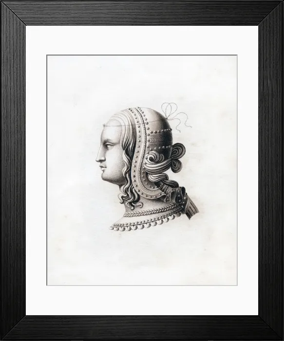 Framed Print : Headdress, early 16th century, (1843). Artist: Henry Shaw Framed Print : Headdress, early 16th century, (1843). Artist: Henry Shaw