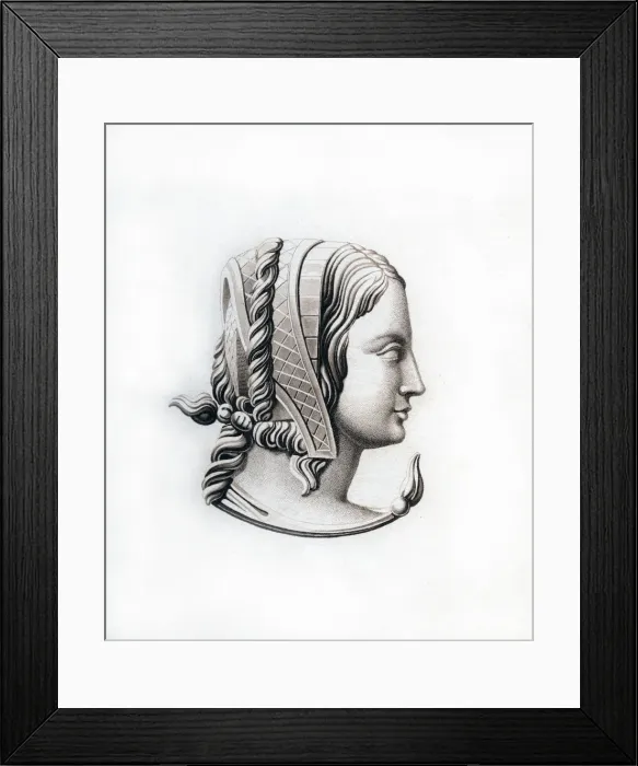 Framed Print : Headdress, early 16th century, (1843). Artist: Henry Shaw Framed Print : Headdress, early 16th century, (1843). Artist: Henry Shaw