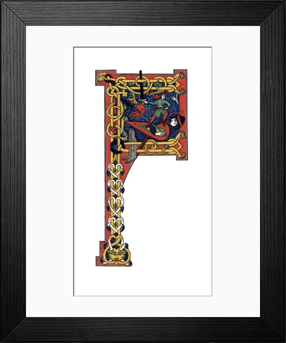 Framed Print : Initial letter F, 12th century, (1843). Artist: Henry Shaw Framed Print : Initial letter F, 12th century, (1843). Artist: Henry Shaw