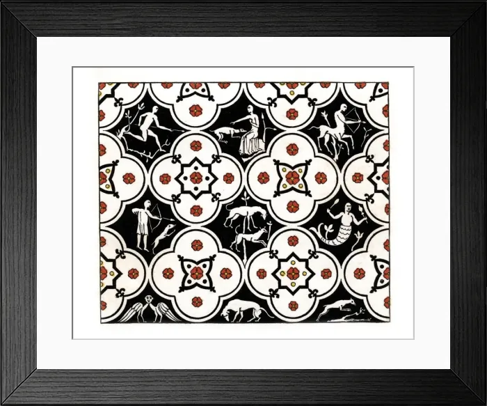 Framed Print : Pavement, 12th century, (1843). Artist: Henry Shaw Framed Print : Pavement, 12th century, (1843). Artist: Henry Shaw