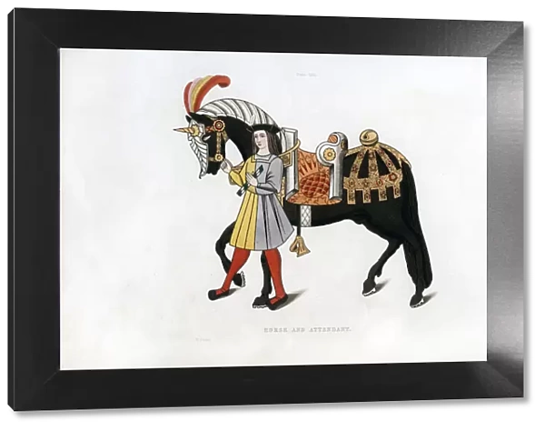 Horse and attendant, c1511, (1843). Artist: Henry Shaw