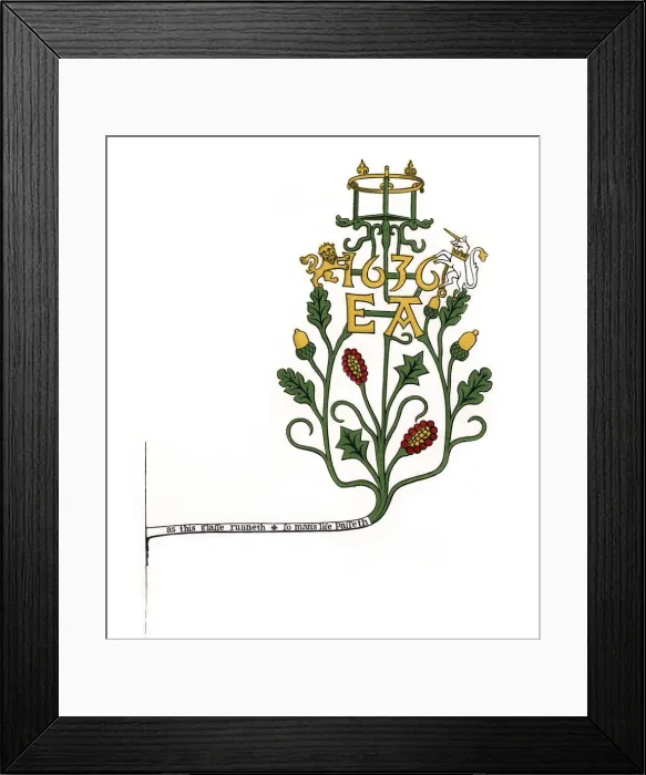 Framed Print : Bracket to support an hourglass, 1636, (1843). Artist: Henry Shaw Framed Print : Bracket to support an hourglass, 1636, (1843). Artist: Henry Shaw