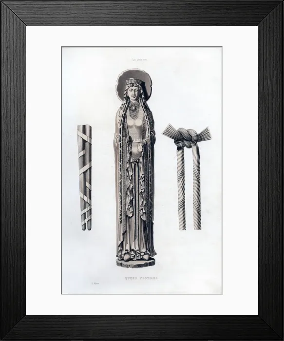 Framed Print : Queen Clotilda, c1100, (1843). Artist: Henry Shaw Framed Print : Queen Clotilda, c1100, (1843). Artist: Henry Shaw