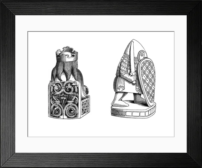 Framed Print : Chessmen, 12th century, (1843). Artist: Henry Shaw Framed Print : Chessmen, 12th century, (1843). Artist: Henry Shaw