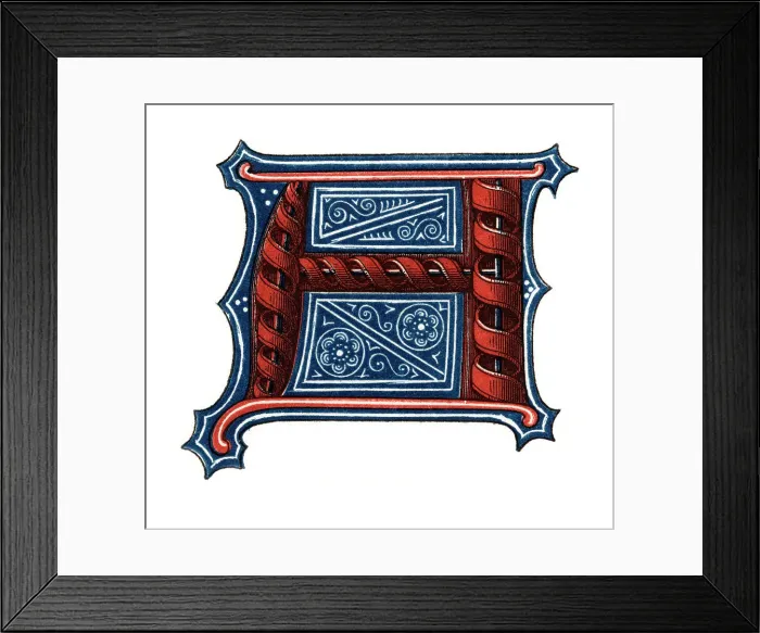Framed Print : Initial letter A, (1843). Artist: Henry Shaw Framed Print : Initial letter A, (1843). Artist: Henry Shaw