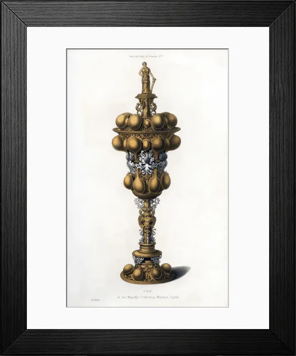 Framed Print : Cup, early 17th century, (1843). Artist: Henry Shaw Framed Print : Cup, early 17th century, (1843). Artist: Henry Shaw