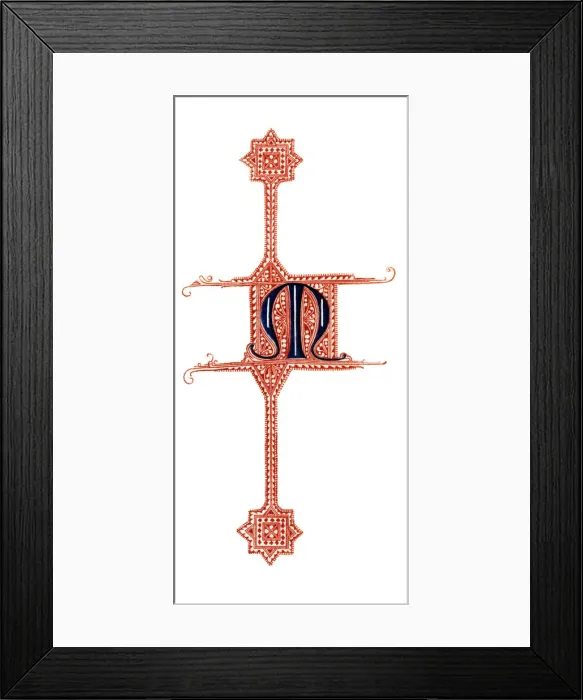 Framed Print : Initial letter M, (1843). Artist: Henry Shaw Framed Print : Initial letter M, (1843). Artist: Henry Shaw