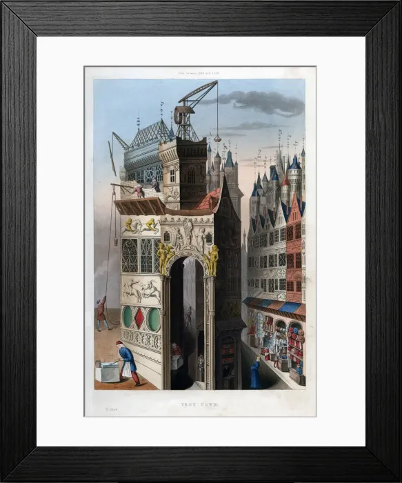 Framed Print : Troy Town, 1498-1515, (1843). Artist: Henry Shaw Framed Print : Troy Town, 1498-1515, (1843). Artist: Henry Shaw