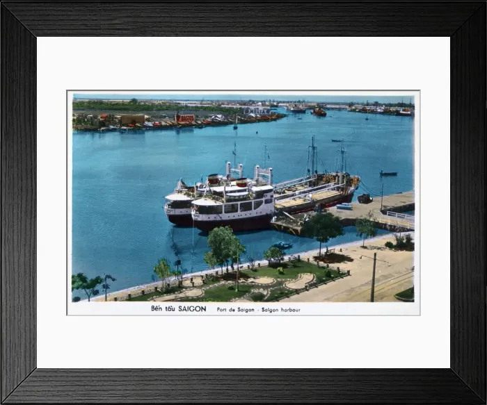 Framed Print : Saigon harbour, French Indochina (Vietnam), 20th century Framed Print : Saigon harbour, French Indochina (Vietnam), 20th century