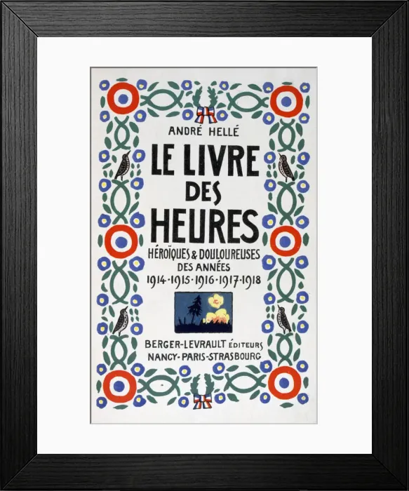 Framed Print : Frontpage of Le Livre des Heures, 1919. Artist: Andre Helle Framed Print : Frontpage of Le Livre des Heures, 1919. Artist: Andre Helle